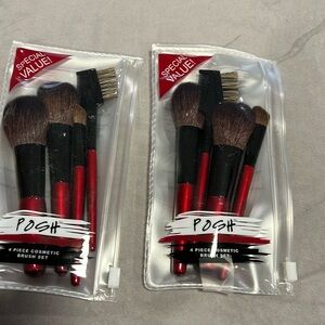 4 piece cosmetic brush set